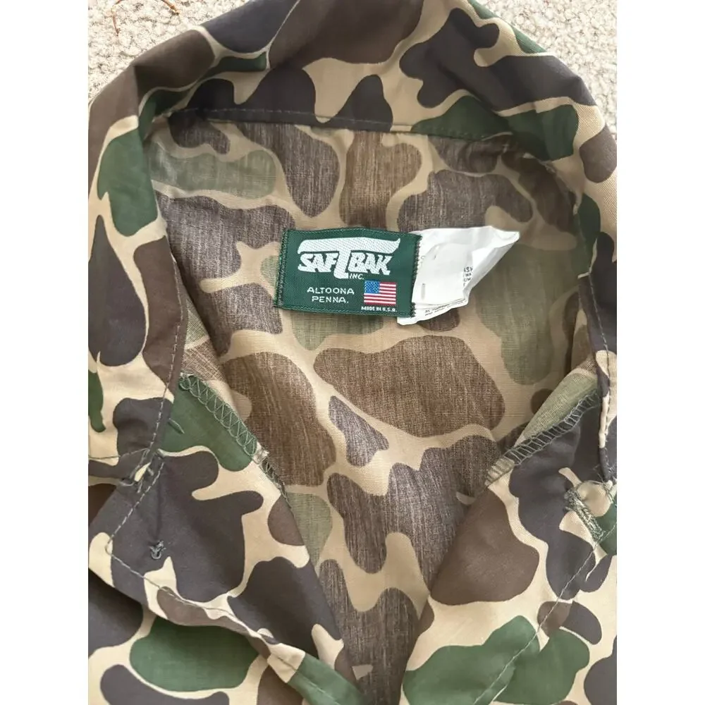 NWT Vintage Saf-T-Bak Duck Camo Hunting Jacket Made in USA XL 46-48